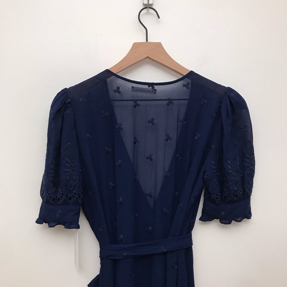 NWT REFORMATION Annalise Midi Wrap Dress Danube - Picture 8 of 10